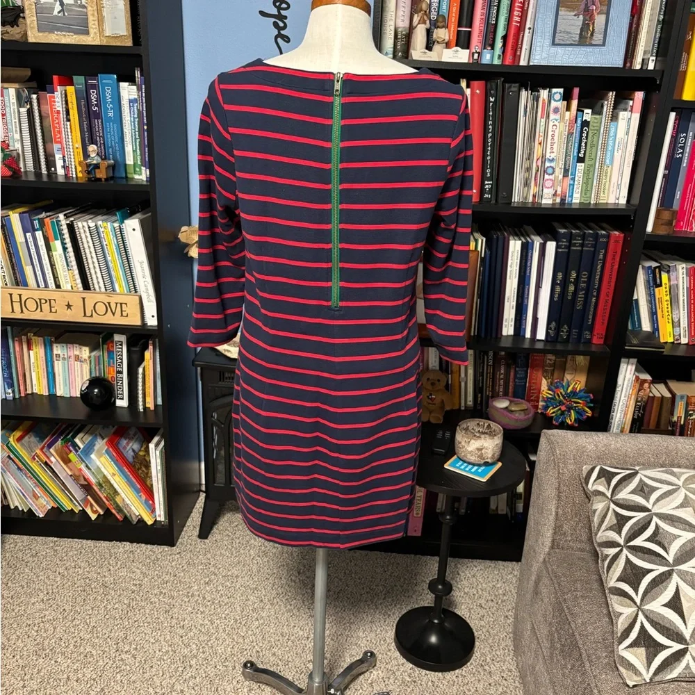 Boden Navy and Red Striped Long Sleeve Dress - Picture 2 of 6